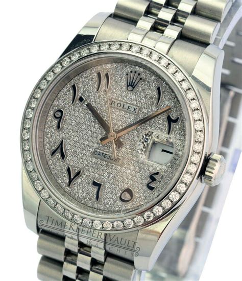 rolex watch with arabic numbers